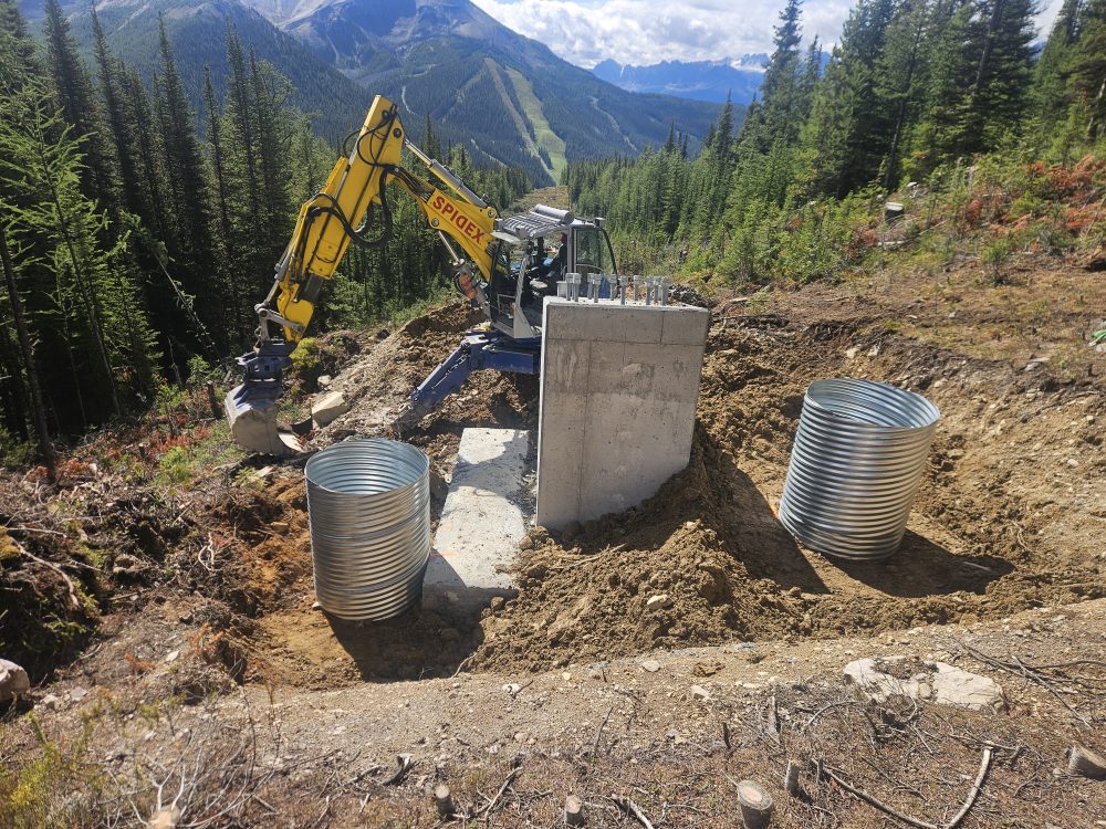Excavation, backfill and anchor work for lift infrastructure, all at minimal ground impact.