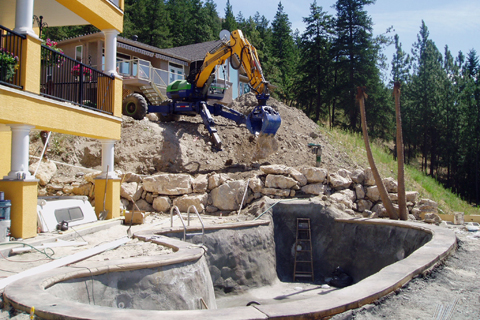 Landscaping & Site Work — the Spidex walking excavator on site